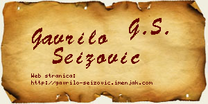 Gavrilo Seizović vizit kartica